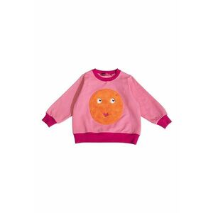Bluza de trening cu decolteu la baza gatului si design grafic - Fucsia imagine