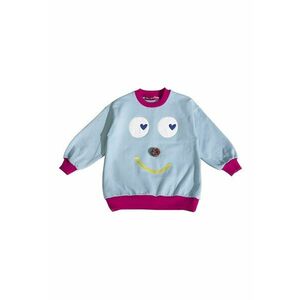 Bluza de trening cu decolteu la baza gatului si design grafic - Rosu/Albastru imagine