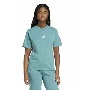 Tricou din bumbac cu decolteu la baza gatului - Alb optic/Albastru deschis imagine