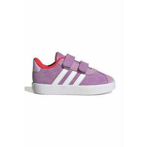 Pantofi sport Court 3.0 de piele intoarsa cu velcro - Alb/Coral/Lila imagine