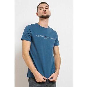 Tricou din bumbac cu broderie logo - Alb/Albastru inchis/Albastru imagine