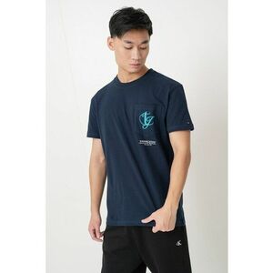 Tricou regular fit cu buzunar pe piept - Bleumarin imagine