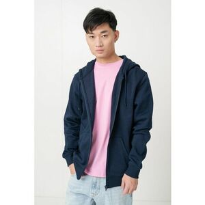 Hanorac regular fit cu fermoar si logo - Bleumarin imagine