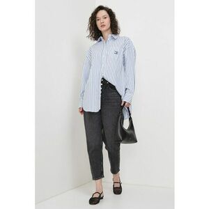 Camasa lejera din amestec de bumbac organic cu model in dungi - Alb/Albastru imagine