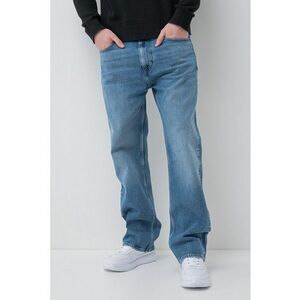 Blugi regular fit cu model cu 5 buzunare - Albastru melange imagine