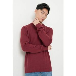 Pulover slim fit din bumbac organic - Violet tyrian imagine