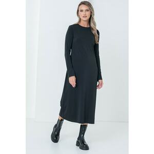 Rochie midi cu decupaj pe partea din spate - Negru imagine