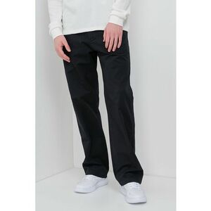 Pantaloni cu croiala dreapta si buzunare oblice laterale - Negru imagine