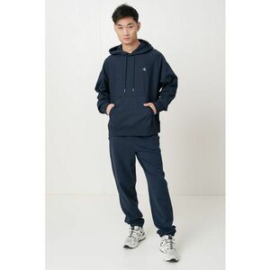 Hanorac cu snur de ajustare si buzunar kangaroo - Albastru ultramarin imagine