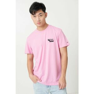 Tricou slim fit de bumbac - Roz pastel imagine
