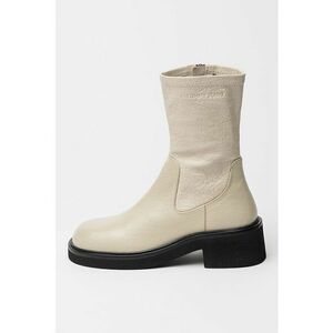Ghete din piele cu fermoar - Negru/Crem imagine