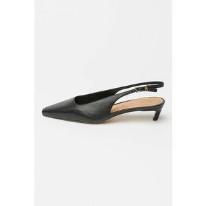 Pantofi slingback din piele cu toc kitten - Negru imagine