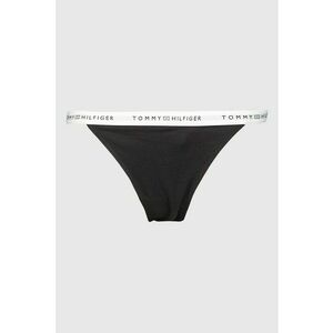 Chiloti tanga cu banda logo elastica - Negru imagine