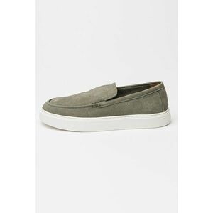 Pantofi loafer flatform din piele - Verde pal/Alb optic imagine