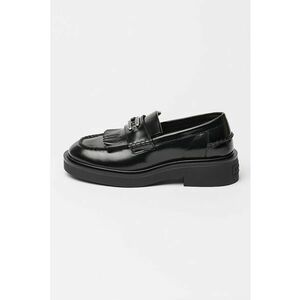 Pantofi loafer din piele cu logo - Negru imagine