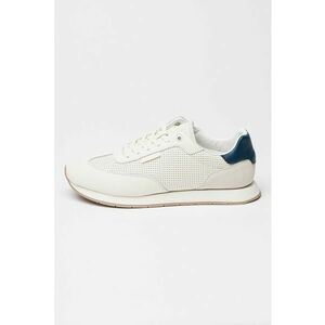 Pantofi sport din piele cu design perforat - Gri deschis/Alb murdar/Bleumarin imagine