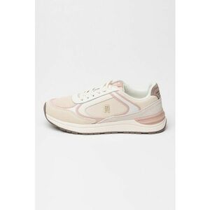 Pantofi sport flatform din piele intoarsa Fashion Runner Mix - Roz prafuit/Bej deschis imagine