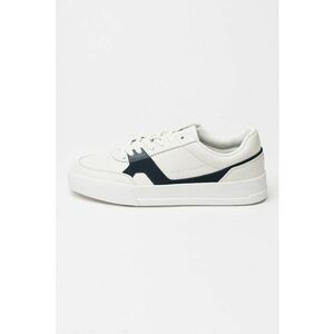 Pantofi sport din piele si piele intoarsa Court - Negru stins/Alb murdar imagine