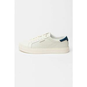 Pantofi sport low-cut din piele - Alb fildes/Bleumarin imagine