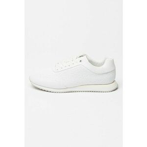 Pantofi sport din piele ecologica cu model monograma - Alb optic imagine