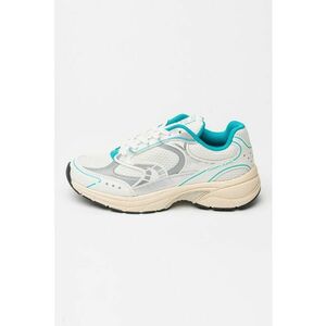 Pantofi sport wedge low-cut - Alb murdar/Argintiu/Verde menta imagine