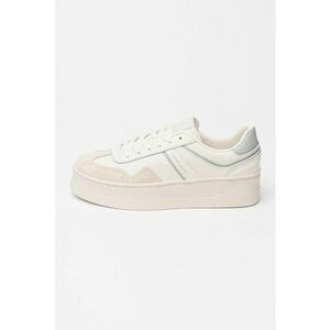 Pantofi sport flatform din piele - Gri deschis/Bej deschis imagine