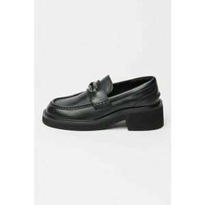 Tommy Hilfiger - Pantofi loafer din piele cu logo - Negru imagine