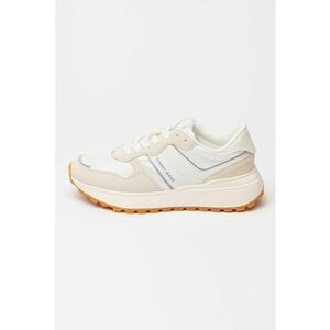 Pantofi sport low-cut cu garnituri din piele intoarsa - Caramel/Crem imagine