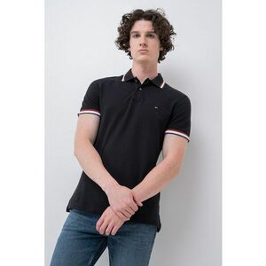 Tricou polo slim fit Cuff Interest - Negru imagine
