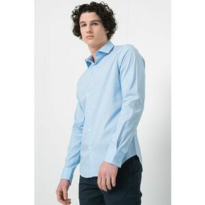 Camasa slim fit din amestec de bumbac - Albastru deschis imagine