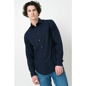 Camasa regular fit cu model uni - Bleumarin imagine