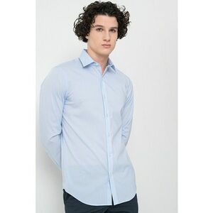 Camasa slim fit cu aspect texturat - Albastru deschis imagine