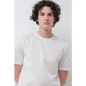 Tricou regular fit cu decolteu la baza gatului - Crem imagine