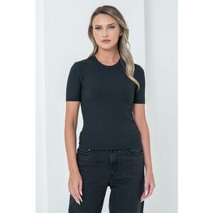 Tricou elastic din amestec de modal - Negru imagine