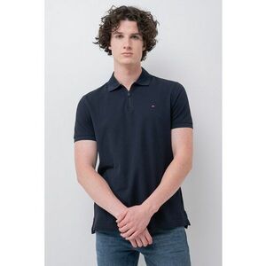Tricou cu guler polo cu fermoar - Bleumarin imagine