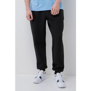 Pantaloni de trening din amestec de bumbac cu snur de ajustare - Negru imagine