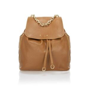 Rucsac de piele cu maner din lant - Caramel imagine