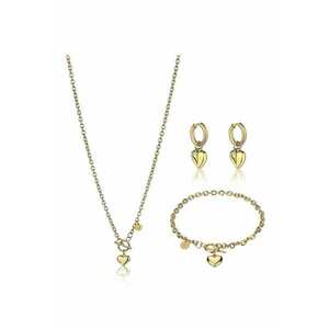 Set de colier - bratara si cercei - 3 piese - Auriu imagine