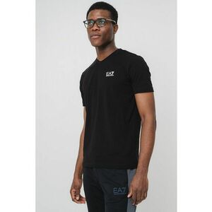 Tricou din amestec de bumbac cu logo - Negru stins/Alb optic imagine