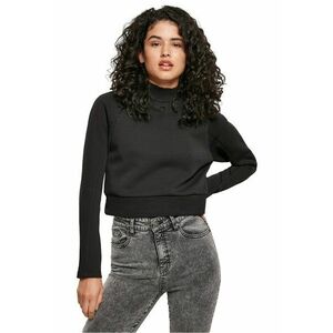 Bluza crop cu guler scurt - Negru imagine