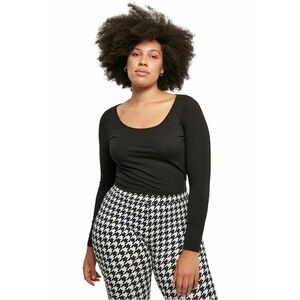 Bluza crop cu decolteu rotund - Negru imagine