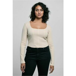 Bluza cu decolteu patrat - Bej deschis imagine