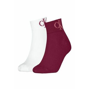 Set de sosete scurte cu logo - 2 perechi - Alb/Visiniu imagine