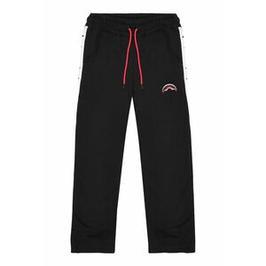 Pantaloni de trening cu croiala dreapta si snur de ajustare Next Level - Negru/Alb optic imagine