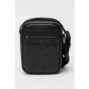 Geanta crossbody de piele ecologica cu monograma - Negru imagine