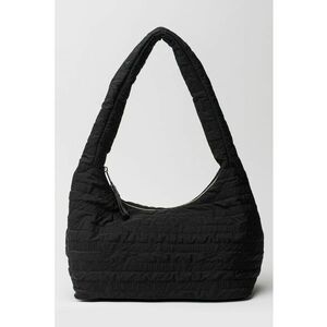 Geanta hobo din material textil cu bareta fixa de umar - Negru imagine