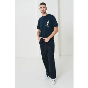 Tricou relaxed fit cu imprimeu grafic pe partea din spate - Alb/Albastru ultramarin imagine