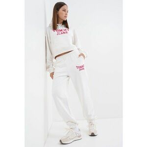 Hanorac larg crop cu logo - Alb/Fucsia imagine