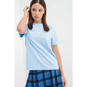 Tricou de bumbac cu logo - Albastru pastel imagine