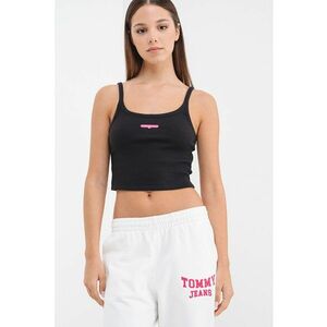 Top crop cu detaliu cu logo discret - Negru imagine